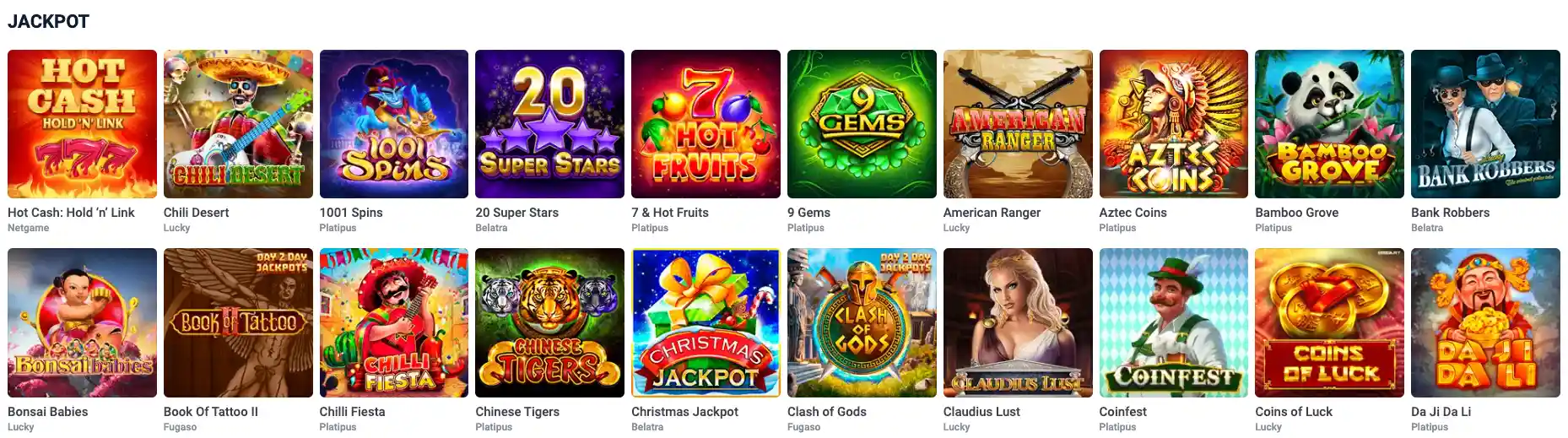 20bet Jackpot Slots